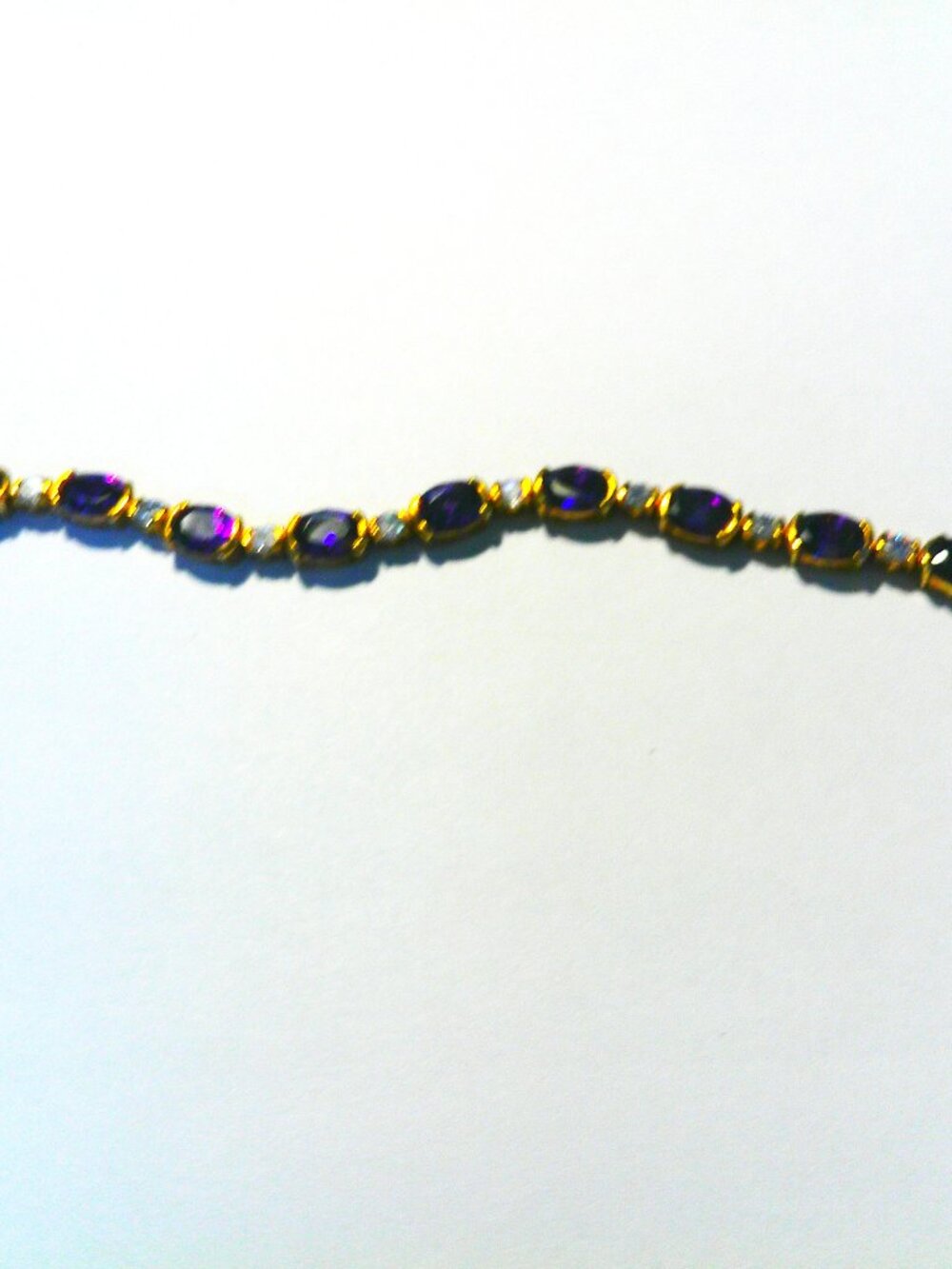 Purple Stone and Goldtone Bracelet